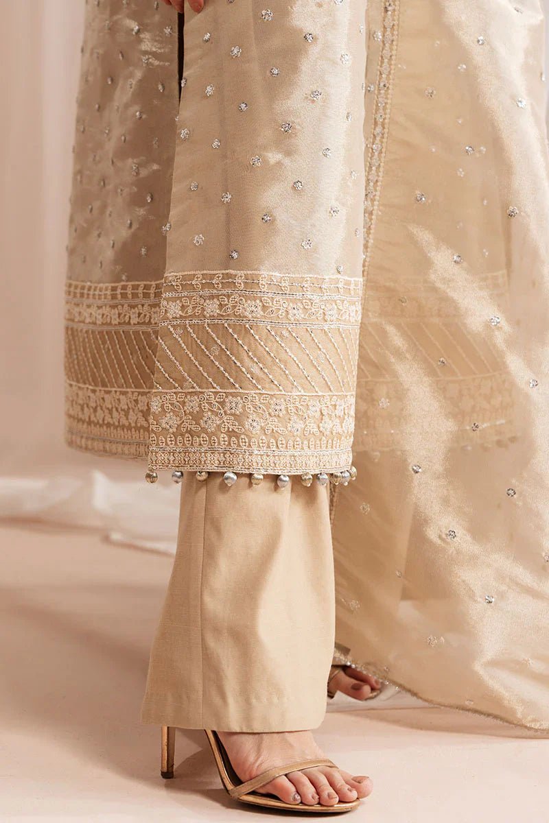 GILDED GLOW - 4 PIECE EMBROIDERED SILK SUIT - NEW NAMAL PRET