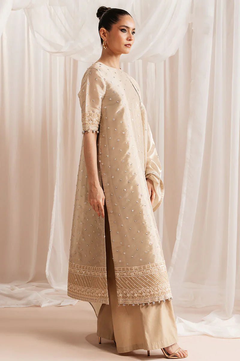 GILDED GLOW - 4 PIECE EMBROIDERED SILK SUIT - NEW NAMAL PRET