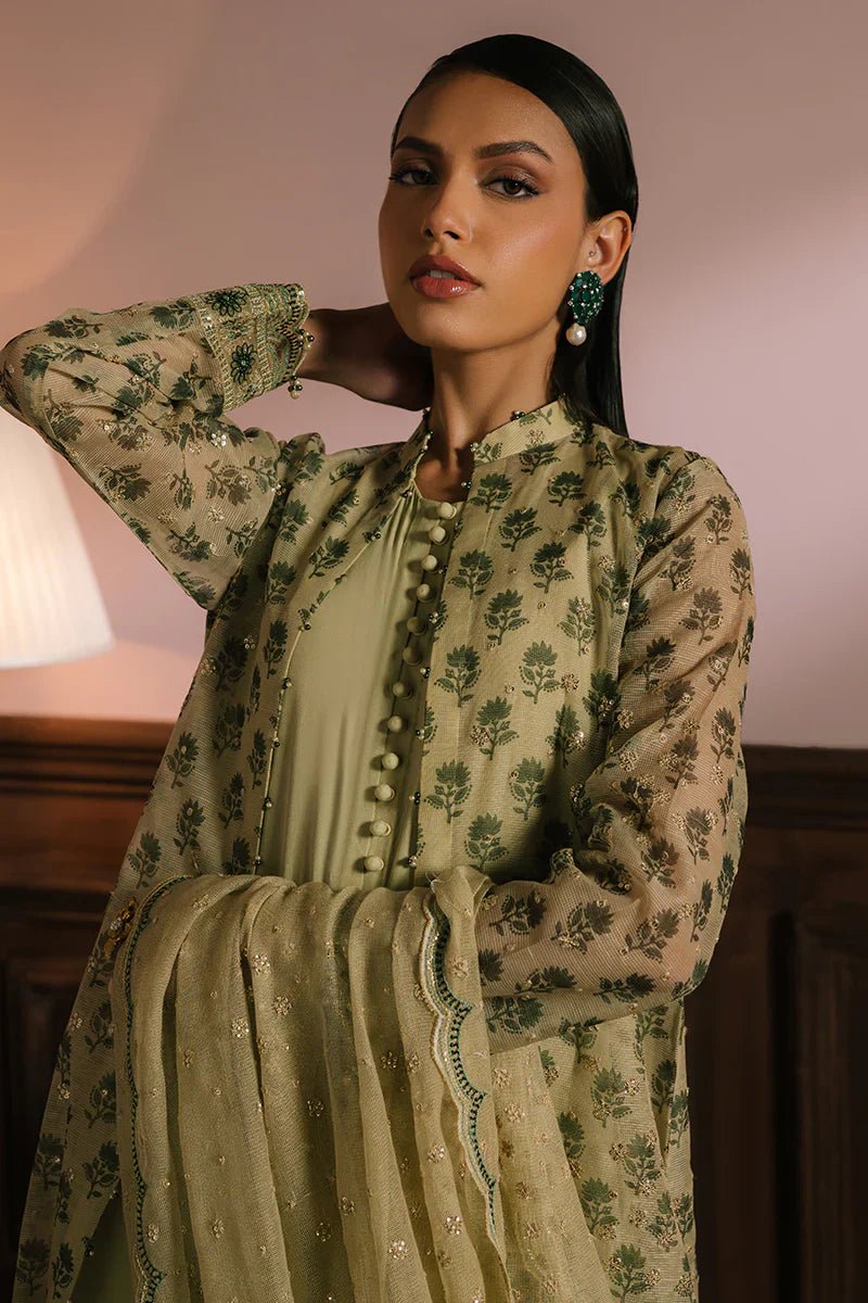 GLEAMING GOLD - 4PC NET EMBROIDERED SUIT - NEW NAMAL PRET