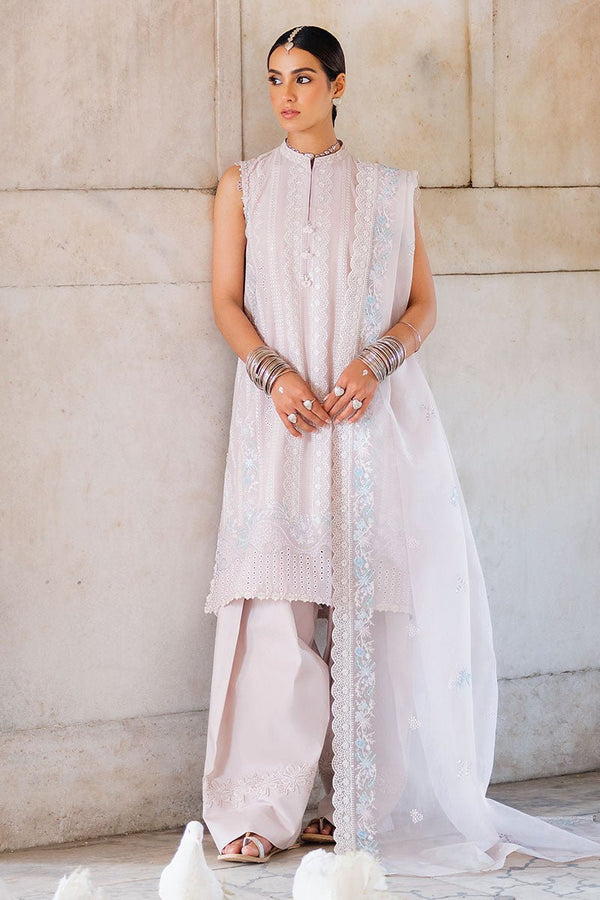HUSHED MAUVE - 3PC EMBROIDERED LAWN SUIT - NEW NAMAL PRET