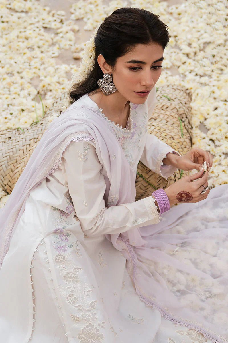 IVORY WHISPER - 3 PC EMBROIDERED LAWN SUIT - NEW NAMAL PRET