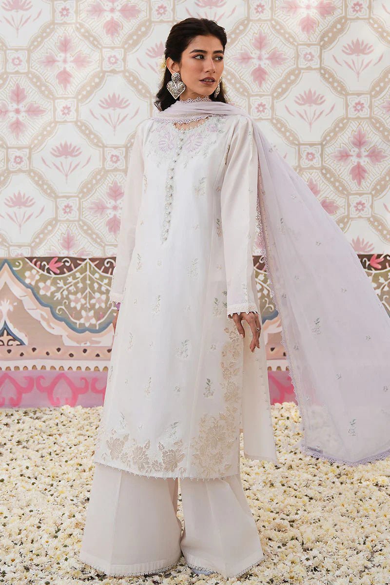 IVORY WHISPER - 3 PC EMBROIDERED LAWN SUIT - NEW NAMAL PRET
