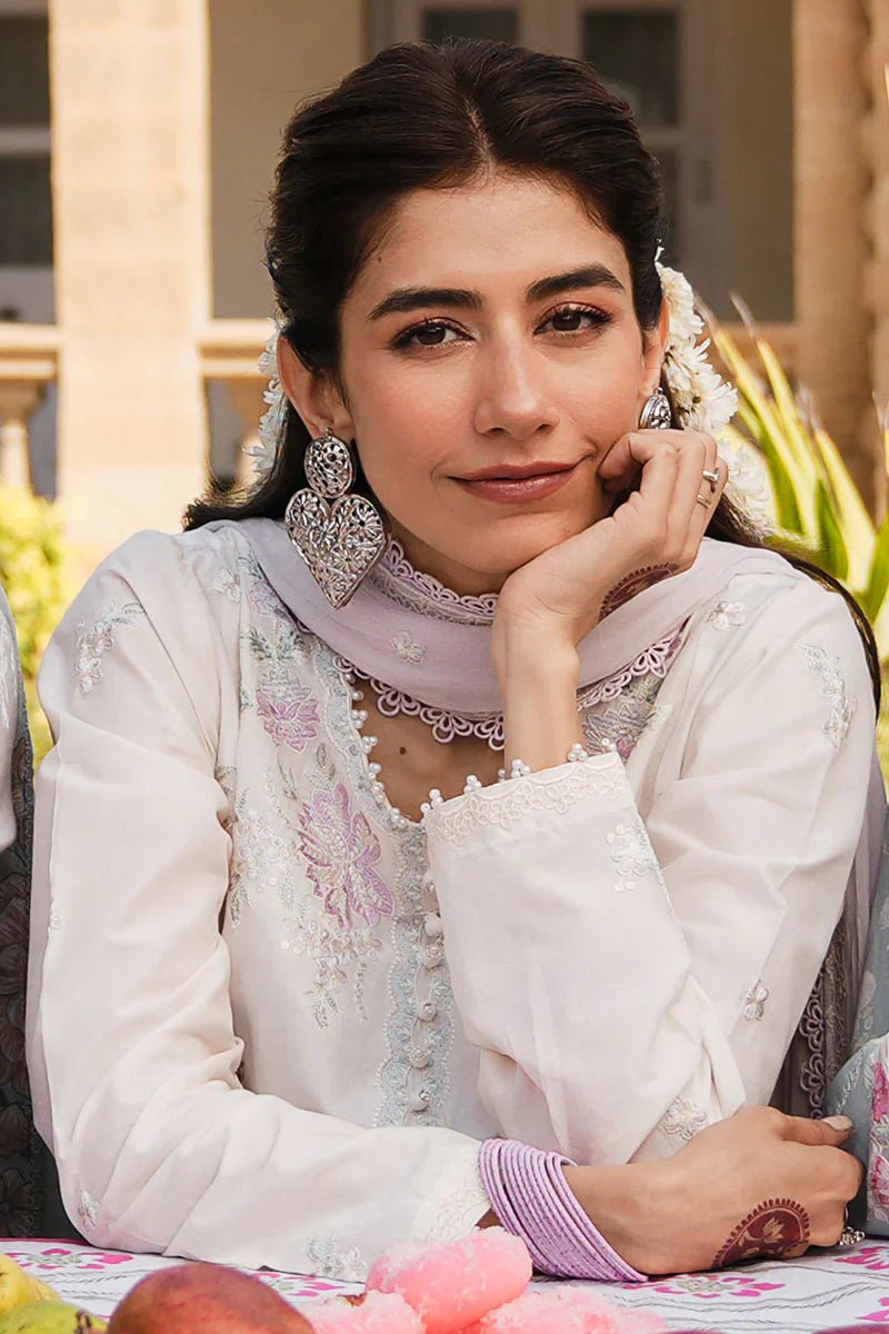 IVORY WHISPER - 3 PC EMBROIDERED LAWN SUIT - NEW NAMAL PRET