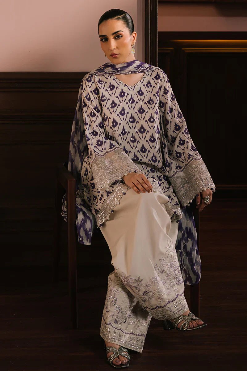 LEVENDER LUXE - 3PC SILK EMBROIDERED SUIT - NEW NAMAL PRET
