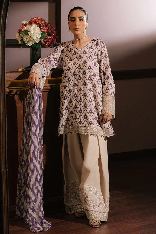 LEVENDER LUXE - 3PC SILK EMBROIDERED SUIT - NEW NAMAL PRET