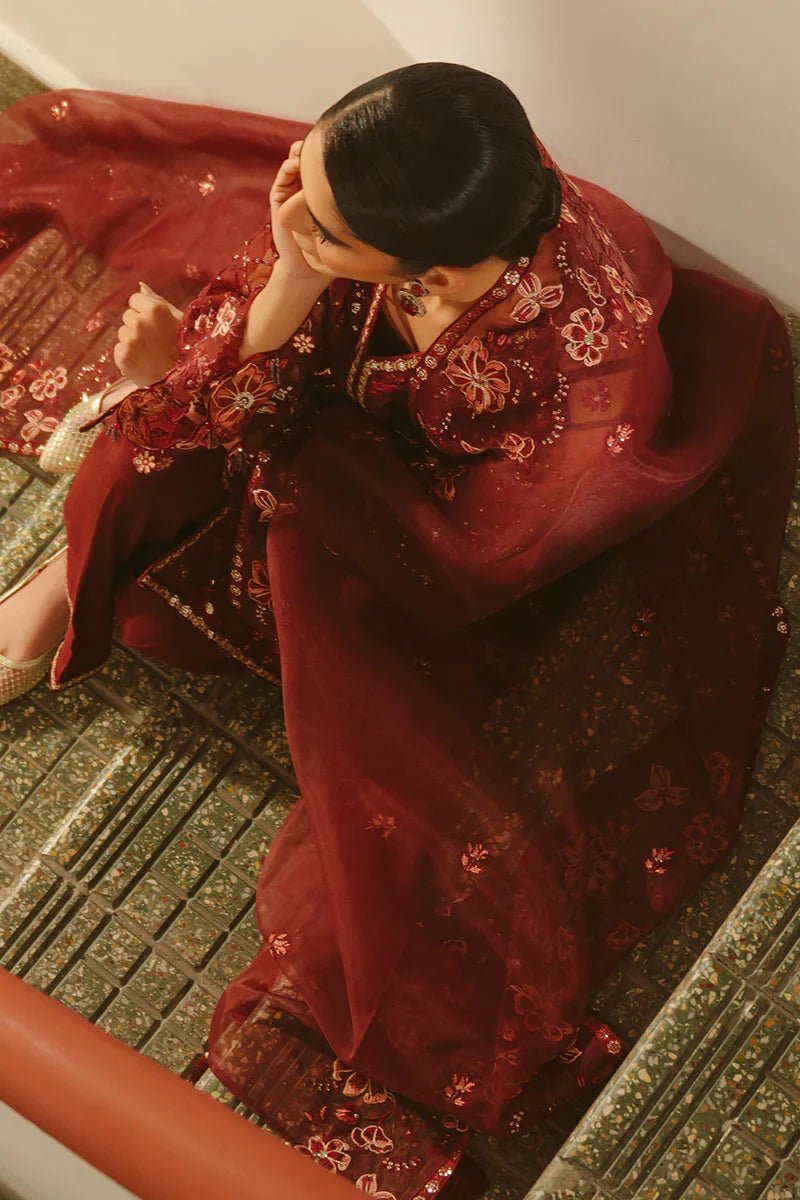 MERLOT MUSE - 4 PIECE EMBROIDERED ORGANZA SUIT - NEW NAMAL PRET