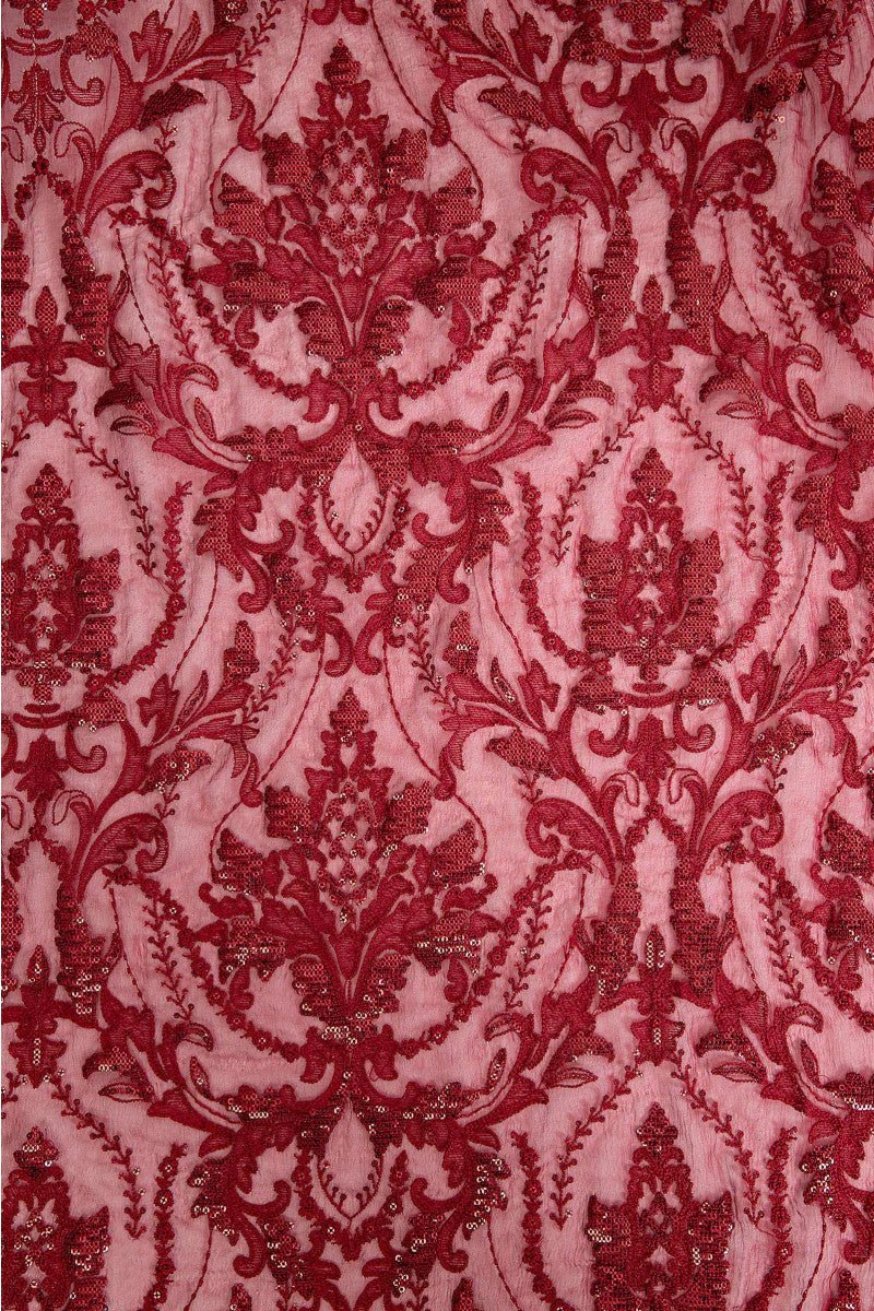 M.Luxe Fabrics LF - 304 - Maroon - NEW NAMAL PRET