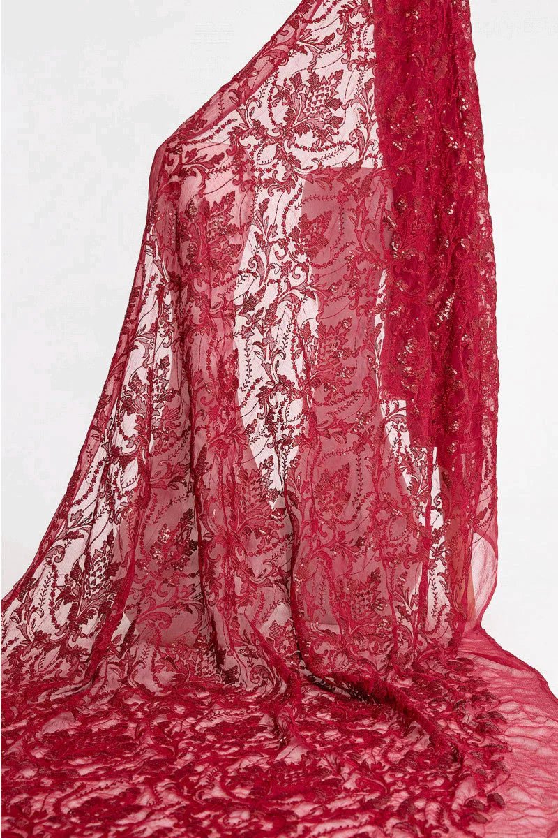 M.Luxe Fabrics LF - 304 - Maroon - NEW NAMAL PRET
