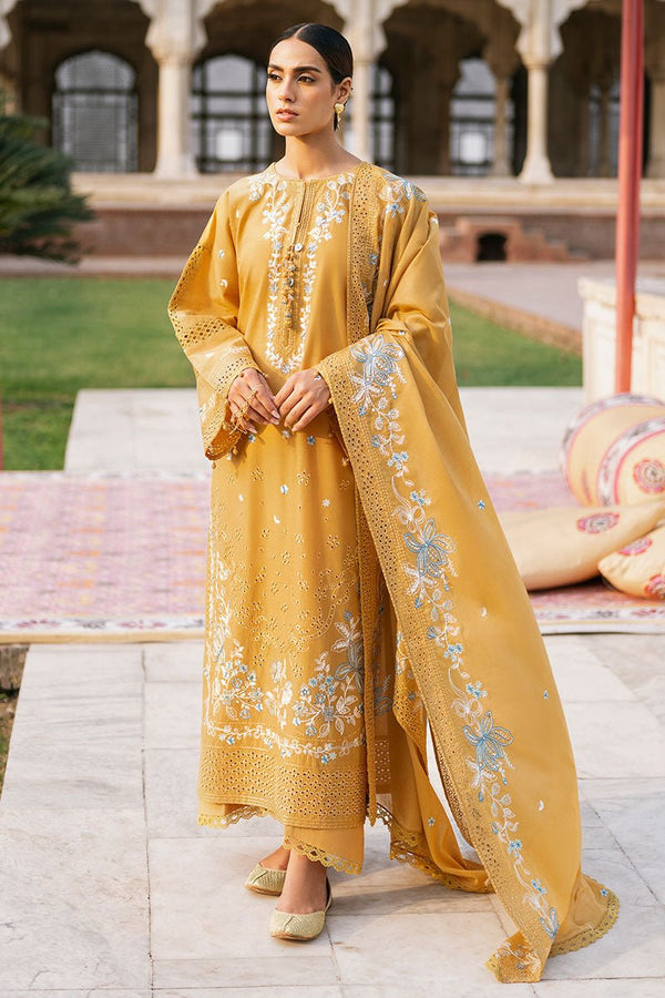 MUSTARD MIRAGE - 3PC EMBROIDERED LAWN SUIT - NEW NAMAL PRET
