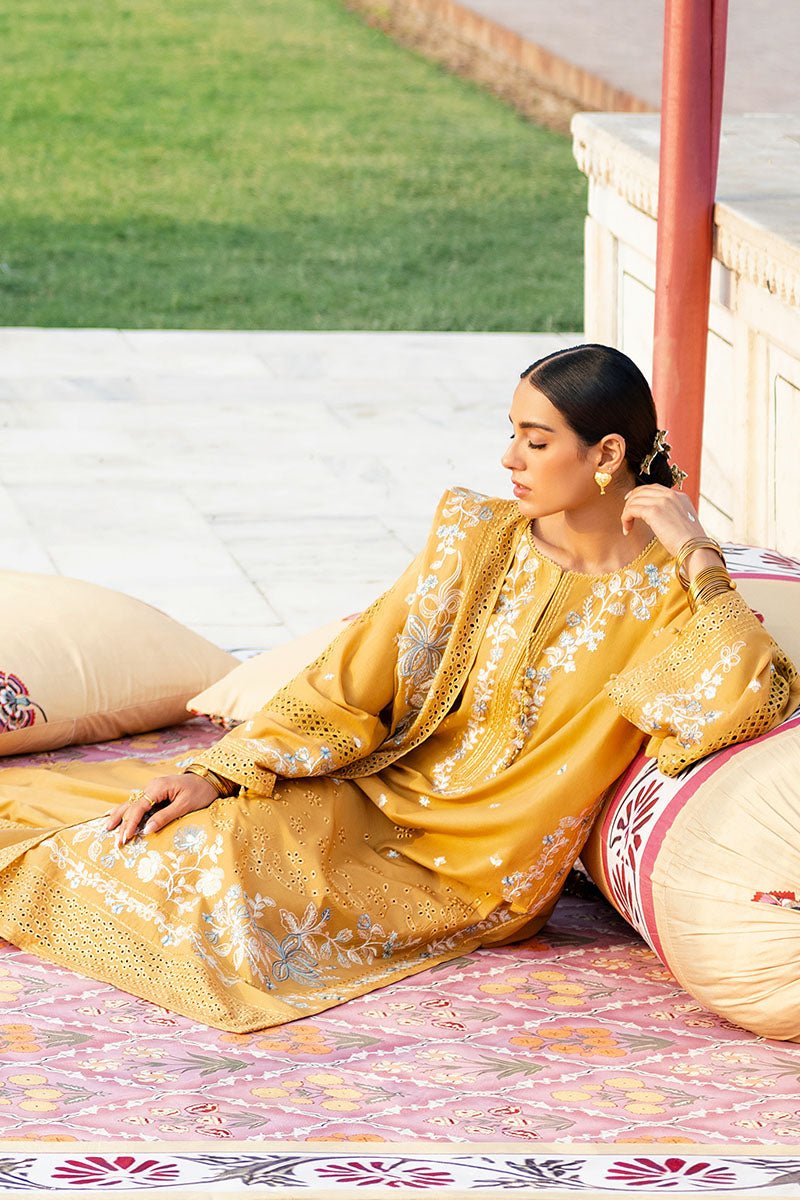 MUSTARD MIRAGE - 3PC EMBROIDERED LAWN SUIT - NEW NAMAL PRET