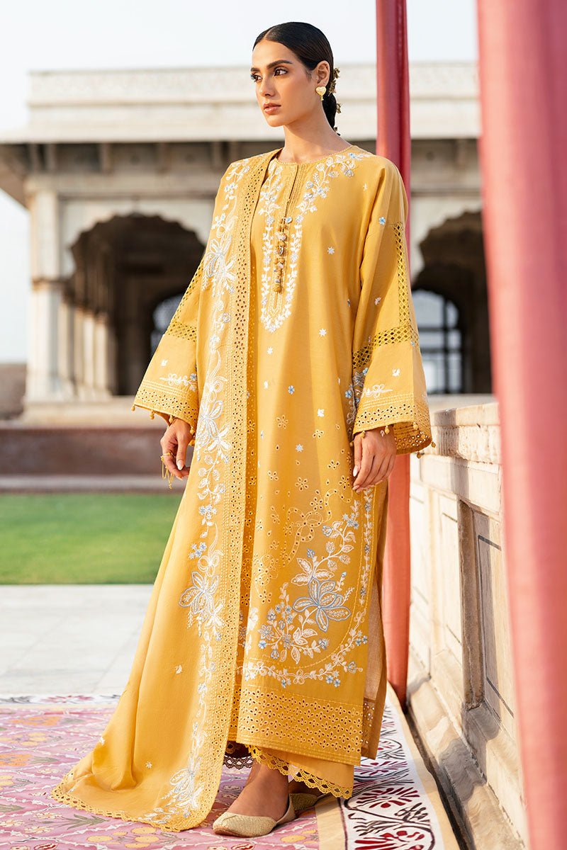 MUSTARD MIRAGE - 3PC EMBROIDERED LAWN SUIT - NEW NAMAL PRET