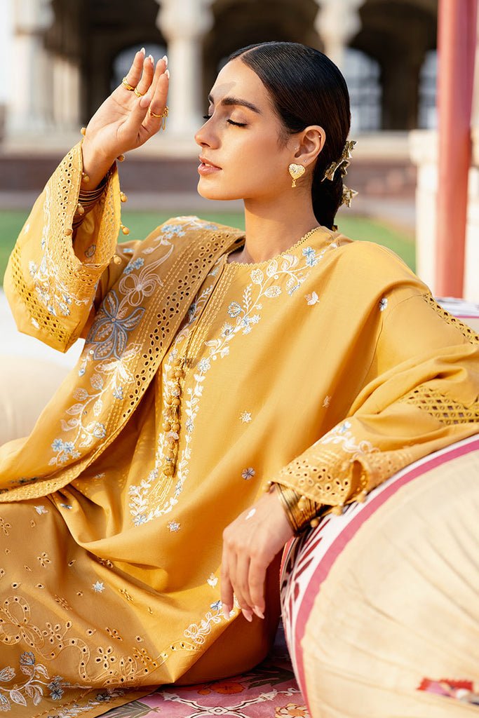 MUSTARD MIRAGE - 3PC EMBROIDERED LAWN SUIT - NEW NAMAL PRET