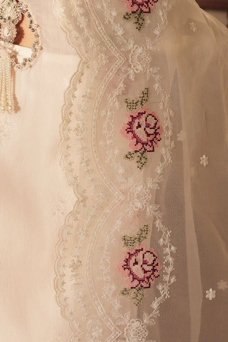 PALE PINK - 3 PC EMBROIDERED LAWN SUIT - NEW NAMAL PRET