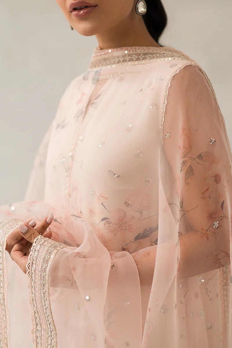 PINK HUE - 4 PIECE EMBROIDERED CHIFFON SUIT - NEW NAMAL PRET