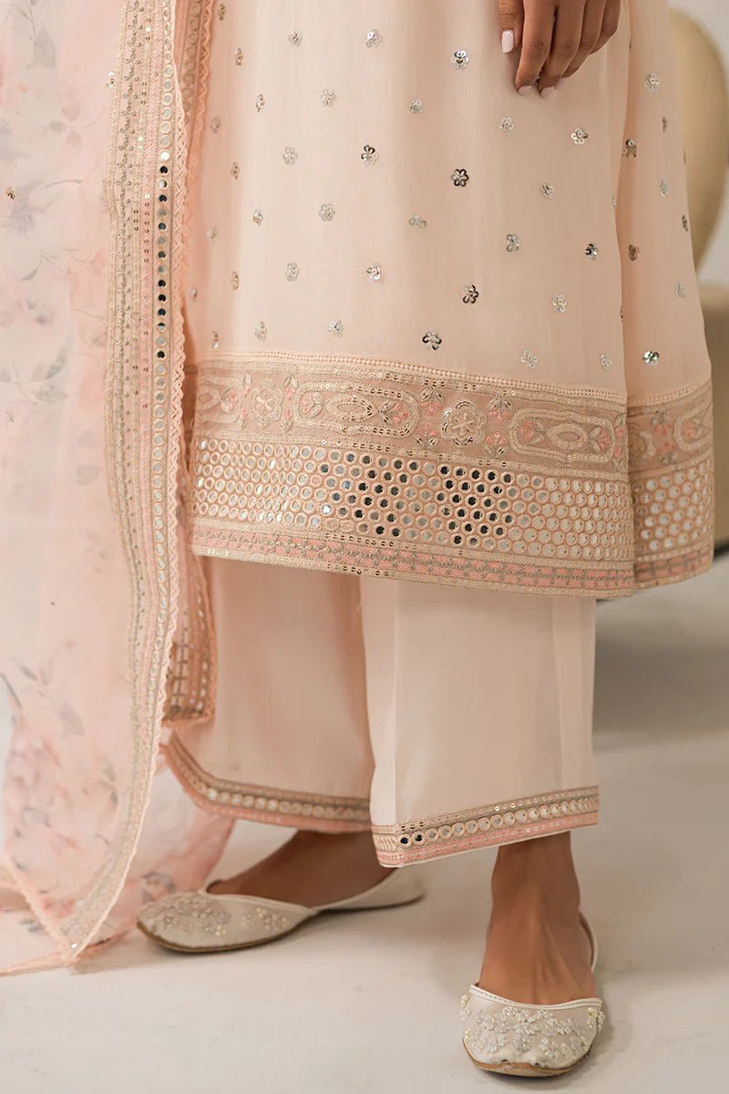 PINK HUE - 4 PIECE EMBROIDERED CHIFFON SUIT - NEW NAMAL PRET