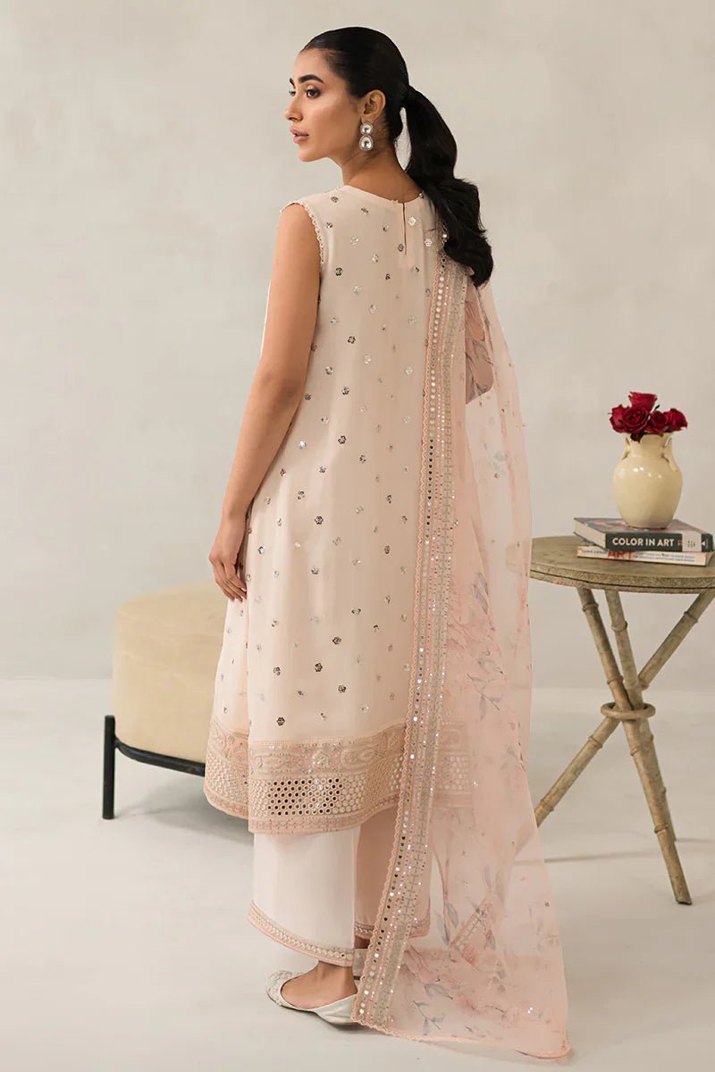 PINK HUE - 4 PIECE EMBROIDERED CHIFFON SUIT - NEW NAMAL PRET