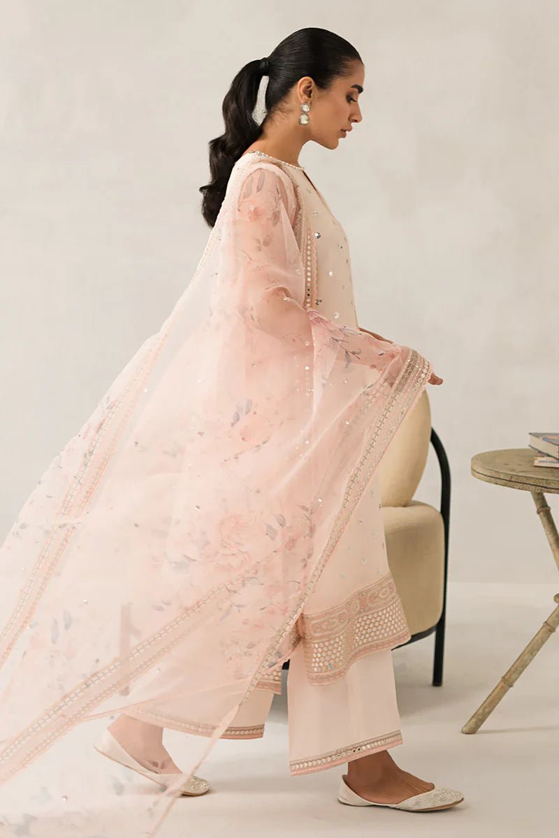PINK HUE - 4 PIECE EMBROIDERED CHIFFON SUIT - NEW NAMAL PRET