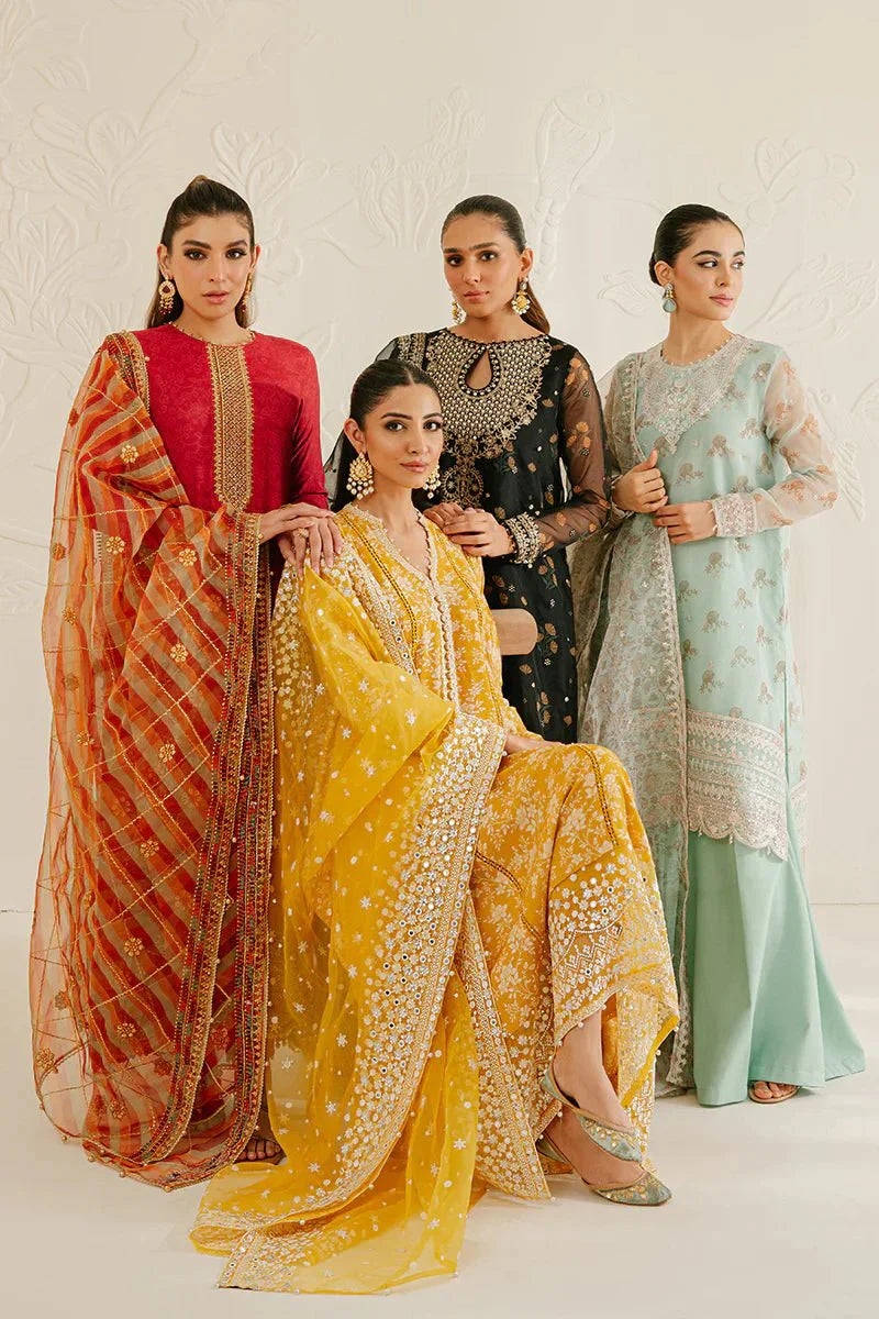 PRISTINE MINT - 4PC ORGANZA EMBROIDERED SUIT - NEW NAMAL PRET