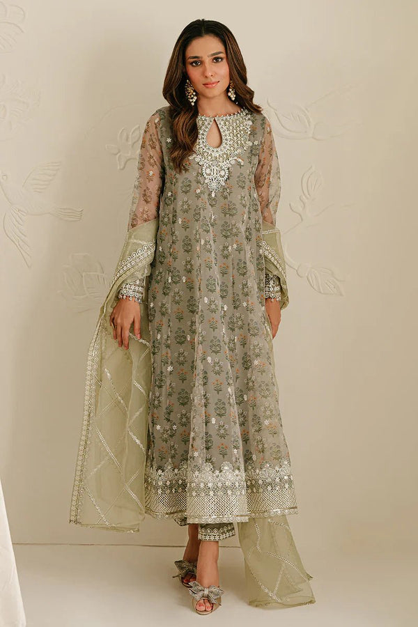 RELIC FOSSIL - 4PC ORGANZA EMBROIDERED SUIT - NEW NAMAL PRET