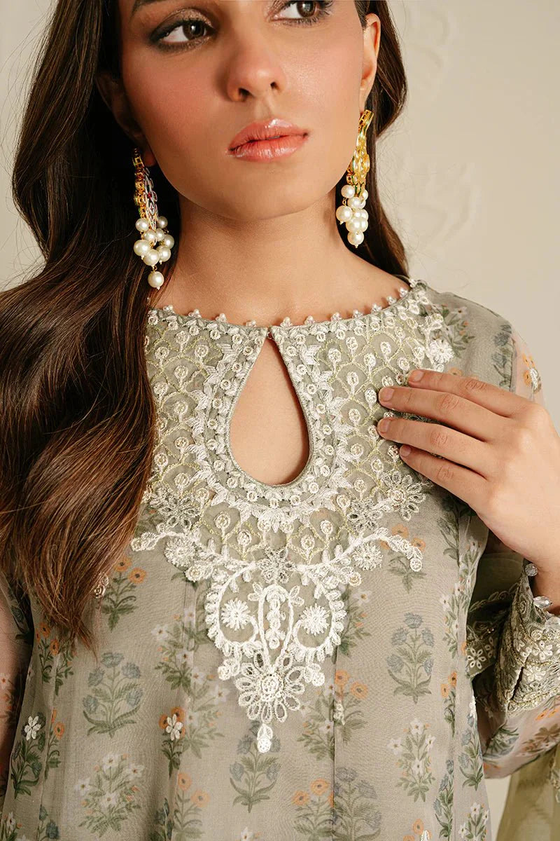 RELIC FOSSIL - 4PC ORGANZA EMBROIDERED SUIT - NEW NAMAL PRET
