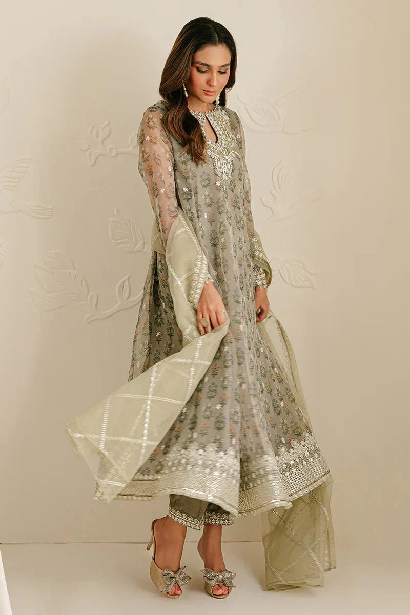 RELIC FOSSIL - 4PC ORGANZA EMBROIDERED SUIT - NEW NAMAL PRET