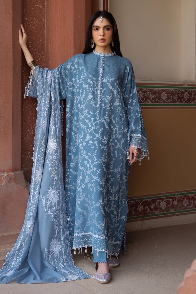 SILVER MIST - 3PC JACQUARD SUIT - NEW NAMAL PRET