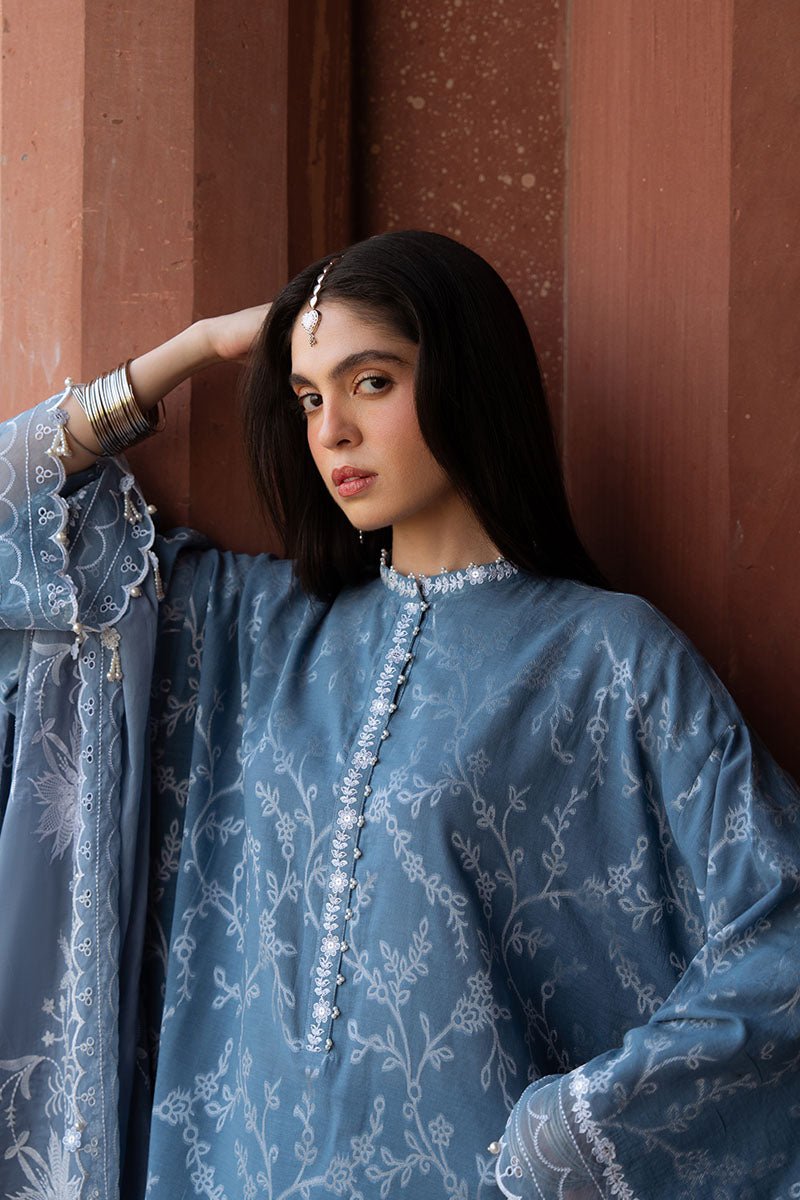 SILVER MIST - 3PC JACQUARD SUIT - NEW NAMAL PRET