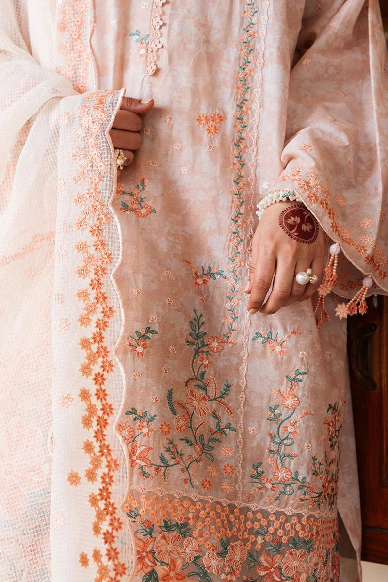 SOFT SALMON - 3 PC PRINTED LAWN SUIT - NEW NAMAL PRET
