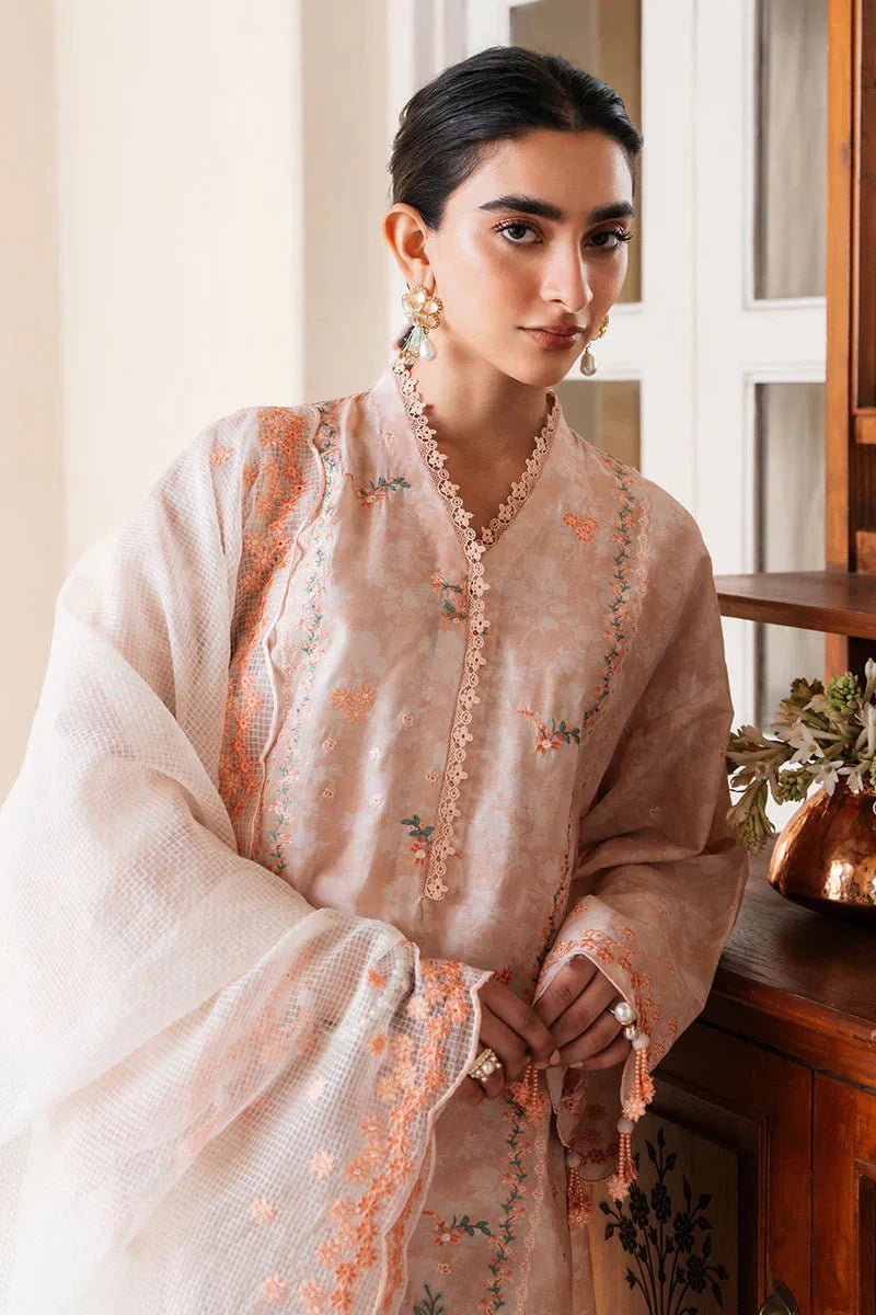 SOFT SALMON - 3 PC PRINTED LAWN SUIT - NEW NAMAL PRET