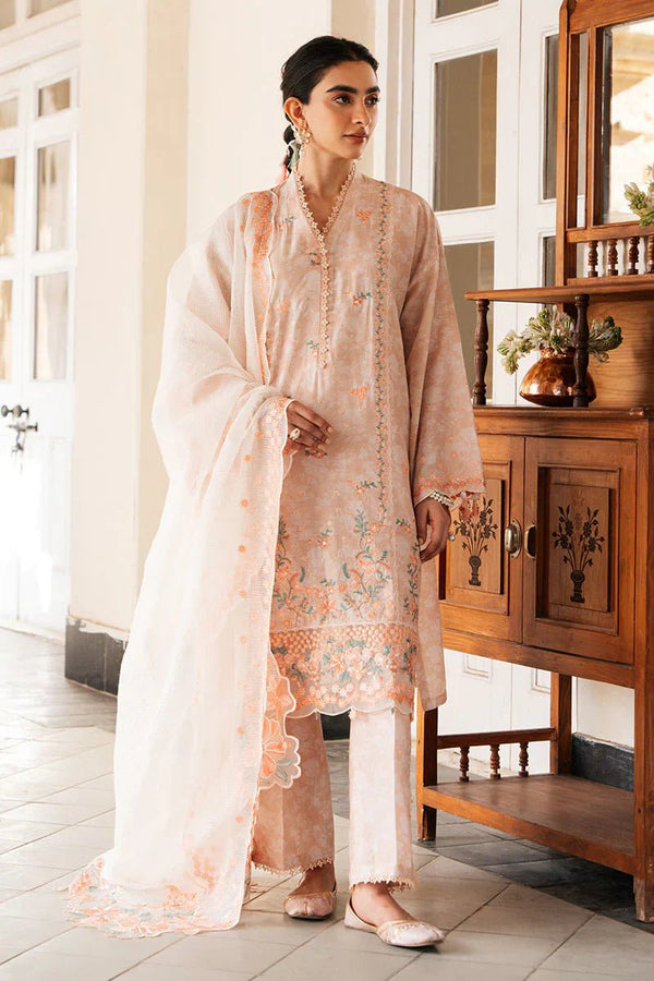 SOFT SALMON - 3 PC PRINTED LAWN SUIT - NEW NAMAL PRET