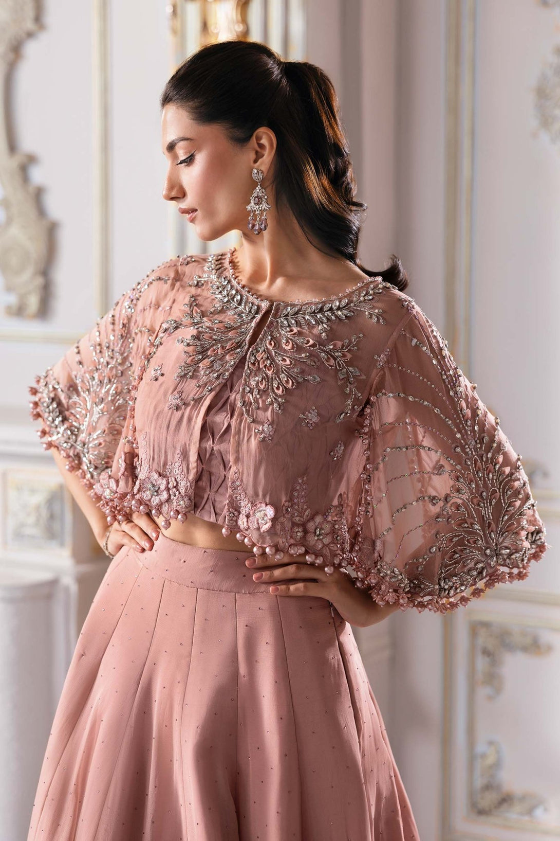 Unstitched Embroidered Chiffon Saree | BD - 3001 - NEW NAMAL PRET