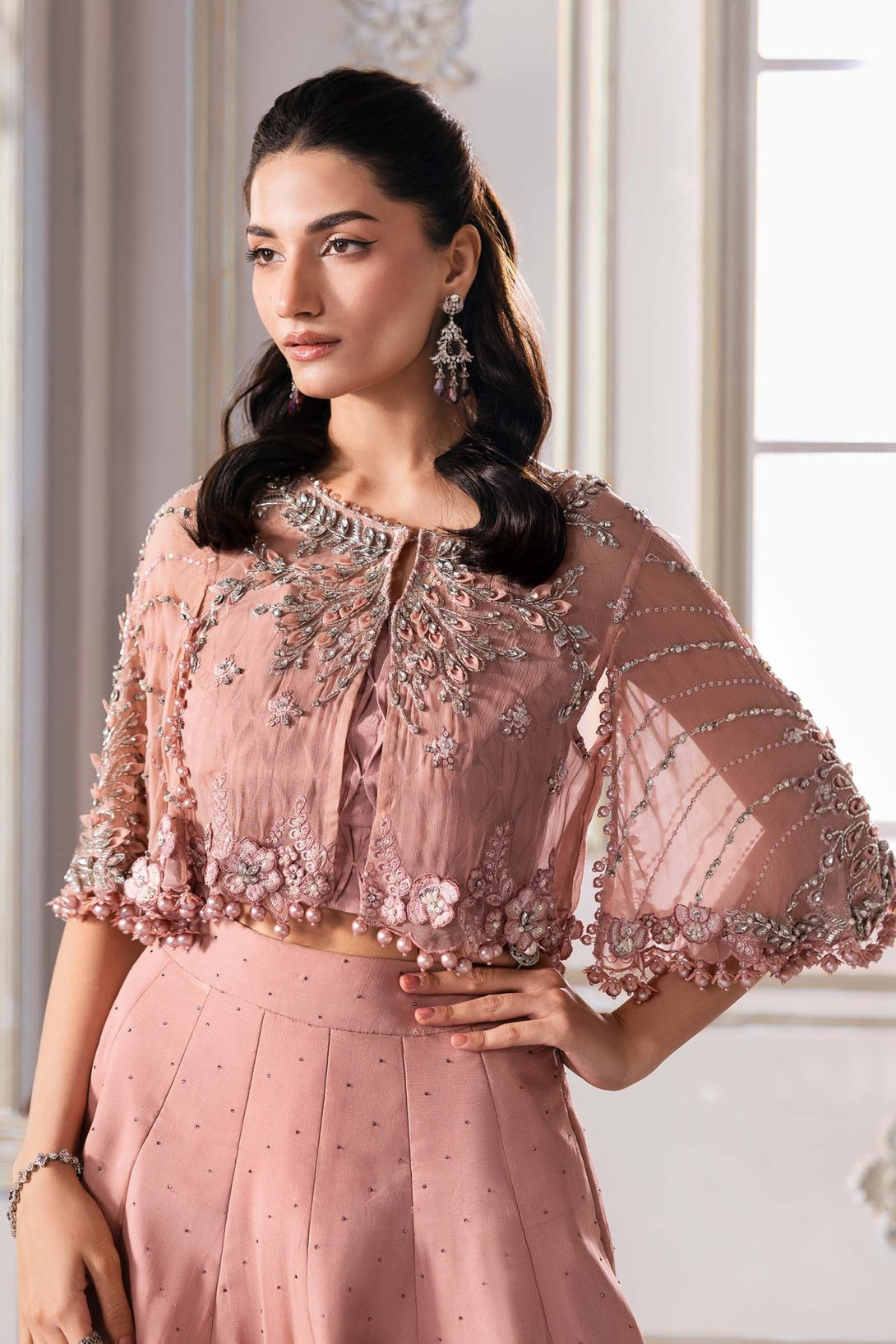 Unstitched Embroidered Chiffon Saree | BD - 3001 - NEW NAMAL PRET