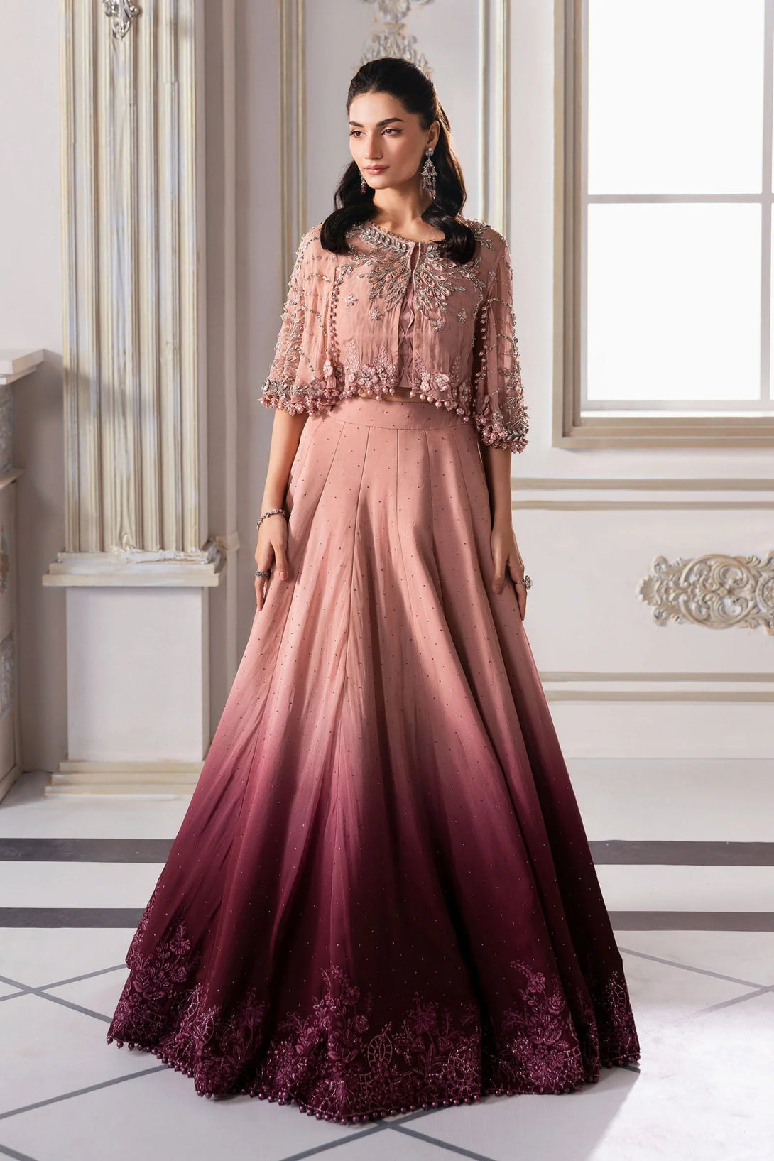 Unstitched Embroidered Chiffon Saree | BD - 3001 - NEW NAMAL PRET
