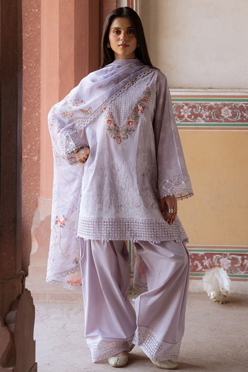 VIOLET POSY - 3PC PRINTED LAWN SUIT - NEW NAMAL PRET